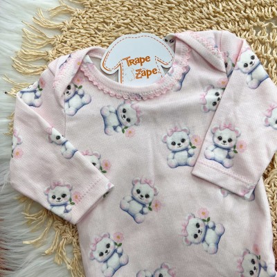  Conj. Body Ursinha Polar e Calça - Rosa